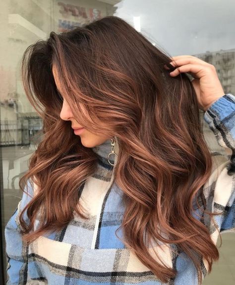 Matte Cinnamon Chocolate Balayage Cinnamon Highlights, Cinnamon Balayage, Chocolate Balayage, Brown Hair Highlights, Dark Brown Hair With Highlights, Cinnamon Hair Colors, Cinnamon Hair, Light Brown Highlights, Light Blonde Highlights