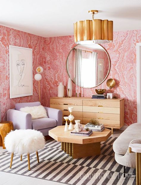 Traditional Home Magazine, Guest Bedroom Makeover, Sarah Sherman, Pink Bedrooms, Style Deco, Furniture Inspiration, House And Home Magazine, Decor Rustic