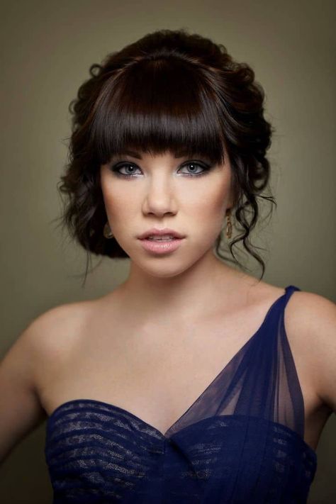 41 Updos with Bangs That'll Get You Noticed in 2022 Prom Hairstyles With Bangs, Updo With Bangs, Hairstyle For Prom, Prom Hair Updo, Hairstyles Homecoming, Half Up Half Down Hairstyles, Carly Rae Jepsen, Prom Hairstyles For Short Hair, Hair Catalog