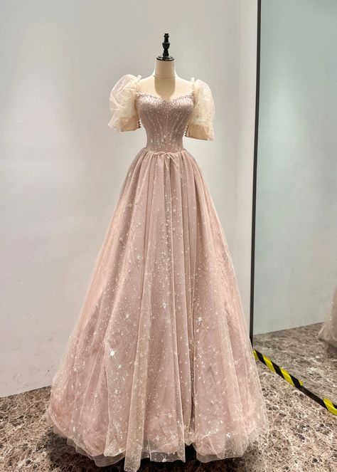 Pink Debut Dress, Pink Tulle Prom Dress, Debut Dresses, Tulle Prom Dresses, Pretty Quinceanera Dresses, Sparkle Wedding Dress, Gowns Dresses Elegant, Corset Dress Prom, Prom Dresses For Teens