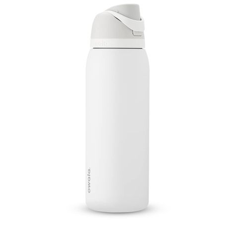 PRICES MAY VARY. 40-ounce insulated stainless-steel water bottle with a FreeSip spout and push-button lid with lock Patented FreeSip spout designed for either sipping upright through the built-in straw or tilting back to swig from the spout opening Protective push-to-open lid keeps spout clean; convenient carry loop doubles as a lock Double-wall insulation keeps drinks cold for up to 24 hours; wide opening for cleaning and adding ice BPA and phthalate-free; hand wash cup, dishwasher-safe lid; no Iceland Packing, White Water Bottle, Cute Water Bottles, Best Water Bottle, Bottle With Straw, Reusable Bottle, Water Bottle With Straw, Insulated Stainless Steel Water Bottle, Insulated Bottle