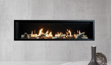 Linear Gas Fireplaces | Valor Gas Fireplaces Linear Gas Fireplace, Flame Picture, Fireplace Gas, Gas Insert, Gas Fireplaces, Birch Logs, Linear Fireplace, Room Corner, Gas Logs