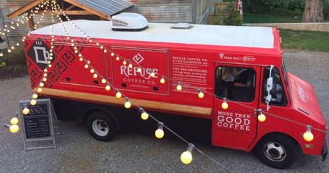 Atlanta Coffee Shops, Mobile Bar Business, Catering Truck, Coffee Catering, Truck Builds, Starting A Food Truck, Shop Name Ideas, Truck Room, Bar Business