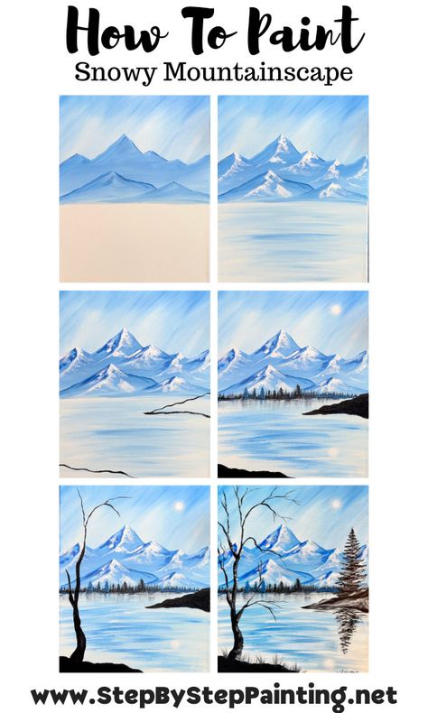 Basic Landscape, Landscape Painting Techniques, Music Girl, Beach Interior, Mountain Landscape Painting, Artist Music, Cubism Art, Painting Snow, Simple Canvas Paintings