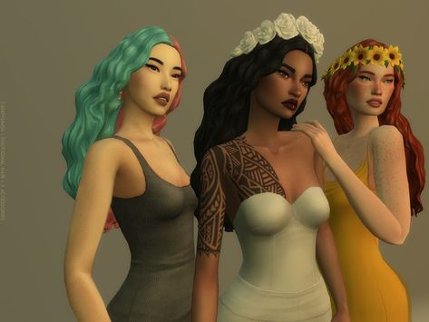 Sims 4 Flower Crown, Hair Ts4, Curly Long Hair, Rachel Hair, Flower Crown Hairstyle, Sims 4 Expansions, Sims 4 Mm, Barbie Hair, Trending Photos