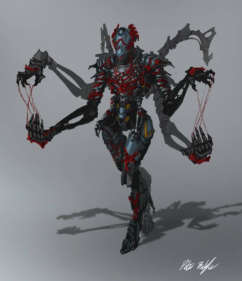 Cyberpunk Black, Cyborgs Soldier, Robot Monster, Mechanical Art, Cool Robots, Battle Armor, Arte Robot, Alien Concept Art, Cyberpunk Character