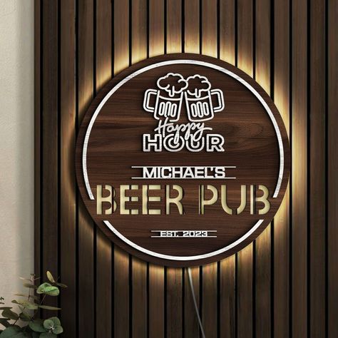 Wood Bar Sign, Basement Bar Decor, Wooden Signage, Veterans Day Gifts, Beer Pub, Backyard Bar, Whiskey Bar, Pub Signs, Cartoon Gift