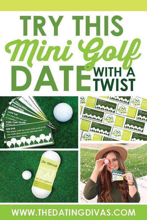 FUN challenges for couples for the ultimate Mini Golf Date Night #datenight #dateideas #datingdivas Mini Golf Date, Challenges For Couples, Golf Date, Cheap Dates, Outing Ideas, Couples Stuff, Date Night Games, Date Night Ideas For Married Couples, Creative Date Night Ideas