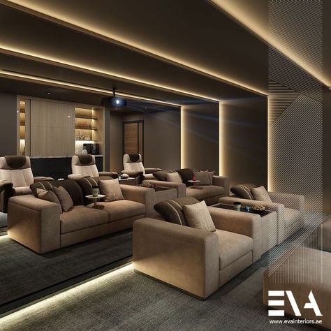 Home Theater Ideas Luxury, Luxury Home Cinema Room, Cinema Room Design, Theatre Room Ideas, Home Theater Room Design, Theater Room Design, Media Room Design, Cinema Design, Home Cinema Room