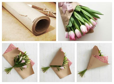 Wrap Flowers, Flower Bouquet Diy, How To Wrap, Paper Bouquet, Gift Bouquet, Bouquet Wrap, Diy Wedding Bouquet, How To Wrap Flowers, Flower Packaging