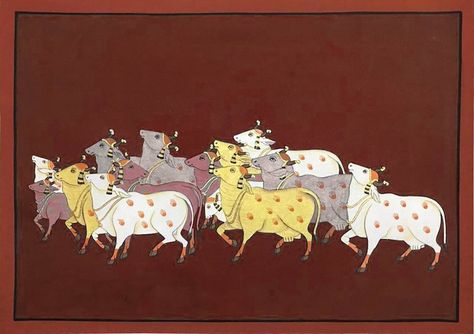 Buy Wall Painting Indian Cow Painting Animal Painting Pichwai Online in India - Etsy Wall Painting Indian, Pichwai Wallpaper, Cow Mural, Indian Cow, Painting Indian, Indian Miniature, Pichwai Painting, Pichwai Paintings, Gallery Wallpaper