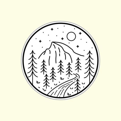 Yosemite National, Yosemite National Park, Style Art, Line Drawing, Vector Design, Vector Art, Needlework, National Park, National Parks