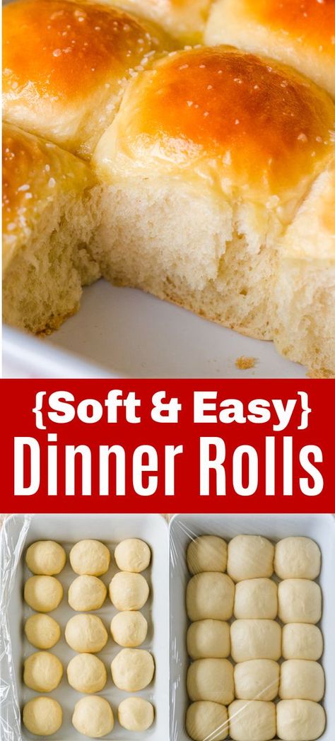 Bread And Rolls Simple, How To Make Sweet Bread Rolls, Dense Dinner Rolls, Quick Sour Cream Dinner Rolls, Quick Yeast Recipes, Rolls For Christmas Dinner, Dinner Rolls Recipe No Milk, Kitchenaid Dinner Rolls, Homemade Bread Rolls Easy