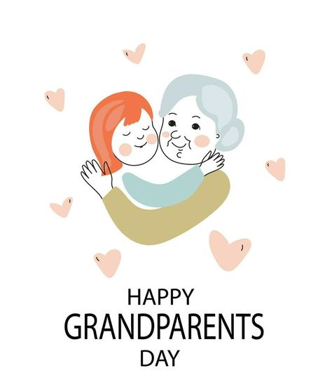 Happy grandparents day. Vector doodle card illustration Card For Grandparents, Happy Grandparents Day, Vector Doodle, Vector Typography, Illustration Advertisement, Positive Quotes For Life Motivation, Grandparents Day, Positive Quotes For Life, Card Illustration