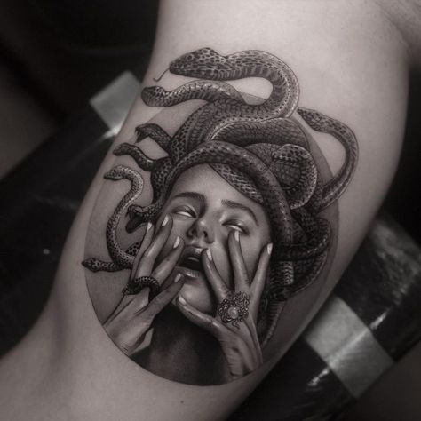 Tattoos For Lost Loved Ones, Medusa Tattoos, Barcode Tattoo, Lost Loved Ones, 100 Tattoo, Scary Tattoos, Medusa Tattoo, Latest Tattoos, Detailed Tattoo