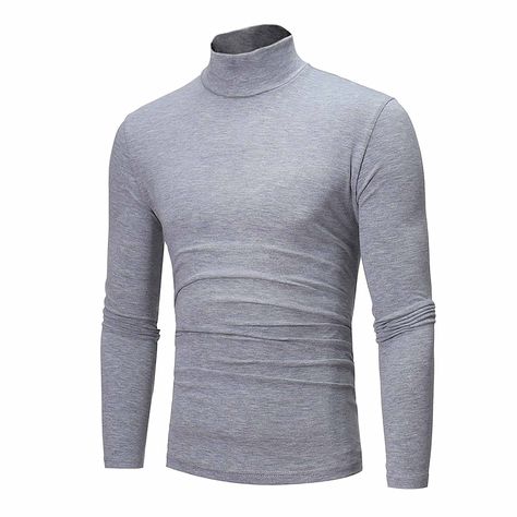 PRICES MAY VARY. 100% Polyester Pull On closure HIGH QUALITY FABRIC:This Turtleneck neck men shirt is made from ultra soft ringspun stretchy cotton made from high end dyes and eco-friendly colors, Slim fit shirt with a high neck and long sleeves, Lightweight, soft, breathable and comfortable without making you feel heavy or bulky under the jacket STYLISH DESIGN:Casual daily turtleneck t shirts designed,fashionable solid color long sleeve shirt,simple style,light weight,pullover closure type, tur Rolled Collar, Turtleneck T Shirt, Turtle Neck Jumper, Fitted Turtleneck, Turtleneck Shirt, Long Sleeve Jumper, Slim Fit Top, Basic Long Sleeve, Plain Tshirt