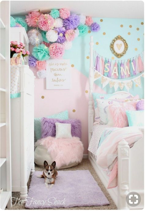 Girls Unicorn Bedroom, Pastel Girls Room, Unicorn Room, Pastel Bedroom, Unicorn Bedroom, Mermaid Room, Pastel Room, Princess Room, Girl Bedroom Designs