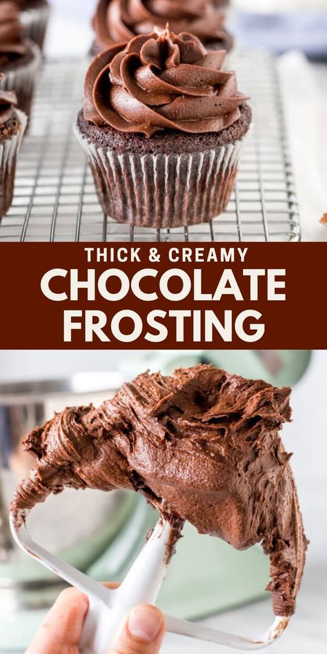 Homemade Chocolate Buttercream Frosting, Creamy Chocolate Frosting, Chocolate Icing Recipes, Chocolate Frosting Recipe, Frosting Buttercream, Chocolate Buttercream Recipe, Frosting Recipes Easy, Chocolate Frosting Recipes, Decoration Patisserie