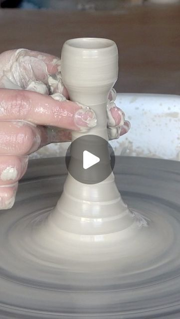 Pottery to the People on Instagram: "I finally figured out how to make candlesticks exactly how I want them. Here's a little overview. I've got the whole process up on youtube (link in bio) ☀️

#potteryvideo #ceramicsvideo #potteryhowto #candles" Pottery Candle Holders, Pottery Candle Holder, Pottery Candle, Pottery Videos, Ceramic Candle Holders, Ceramic Candle, Youtube Link, Candlestick Holders, Candle Holder