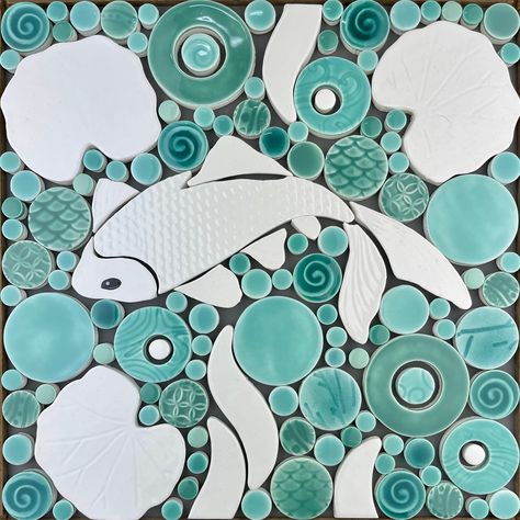 Bathroom Mosaic Tile Ideas, Pool Mosaic Tiles, Mermaid Mosaic, Fish Mosaic, Kitchen Mosaic, Fish Tiles, Rocky Mount Nc, Creative Tile, Ceramic Tile Backsplash