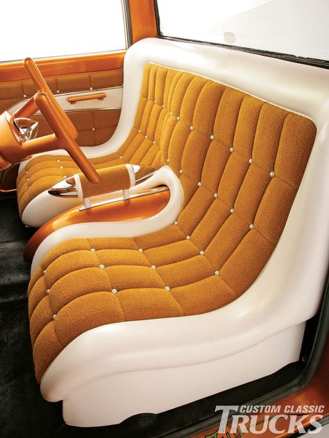 Custom Car Upholstery, Wild Interiors, Classic Trucks Magazine, Car Interior Upholstery, Upholstery Shop, Crate Motors, Truck Seat Covers, Bench Seat Covers, Custom Pickup Trucks