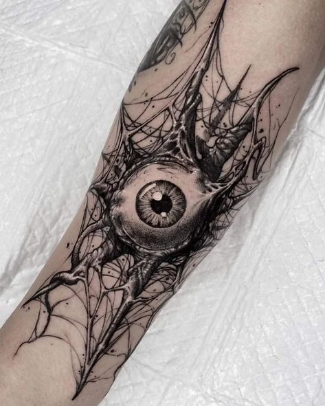 Evil Animal Tattoo, Eyeball Chest Tattoo, Gothic Eye Tattoo, Dark Eye Tattoo, Eyeballs Tattoo, Biomech Tattoo, Gotik Tattoo, Satanic Tattoos, Alchemy Tattoo