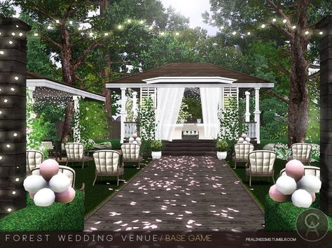 Base game Found in TSR Category 'Sims 3 Community Lots' Sims Wedding, Sims Memes, Lotes The Sims 4, Forest Wedding Venue, The Sims 4 Lots, Sims 4 Tsr, Japanese Wedding, Sims Building, Los Sims