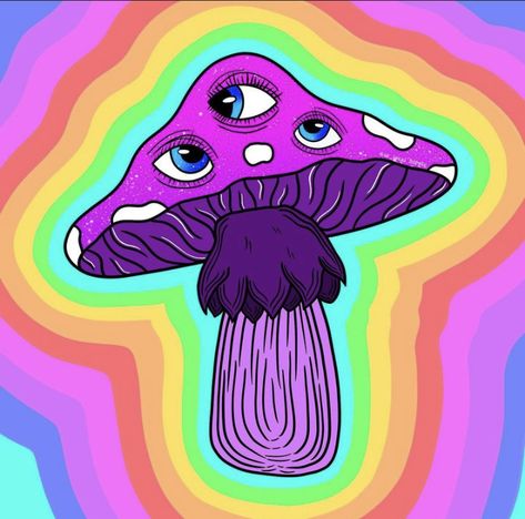 Trippy Mushroom, Trippy Wall Art, Trippy Artwork, Mushroom Paint, Trippy Wall, Carnival Posters, Trippy Drawings, Mushroom Drawing, Psychadelic Art