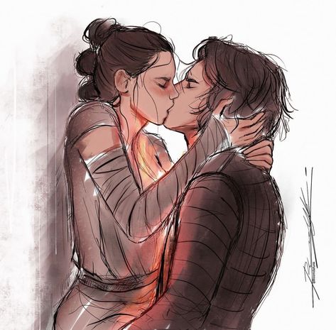 boomdafunk on ig Kylo Ren Fan Art, Ray Star Wars, Reylo Fanart, Kylo Rey, Kylo Ren And Rey, Storybook Art, Star Wars Drawings, Emperors New Groove, Fandom Games