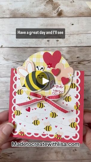 1.4K views · 219 reactions | Have you started your Valentines yet? It’s time! And the Bee My Valentine product suite by Stampin’ Up! is ADORABLE!!! 🐝 This is a cute and easy Fun Fold card, and it really features the cute Bee Mine printed paper. You can check out all of the measurements and details for this card, along with the list of items I used to make it, at my website! ❤️ . . . #stampinup #madetocreatewithlisa #beemyvalentinestampset #beemyvalentine ##cardmaking #papercrafting | Lisa Bowden | Stampin’ Up! Demonstrator | vatto Lofi · Aesthetic Sounds Bee Mine Stampin Up Cards, Aesthetic Sounds, Valentine 2024, Bee My Valentine, Bee Mine Valentine, Lofi Aesthetic, Fun Folds, Bee Cards, Bee Mine