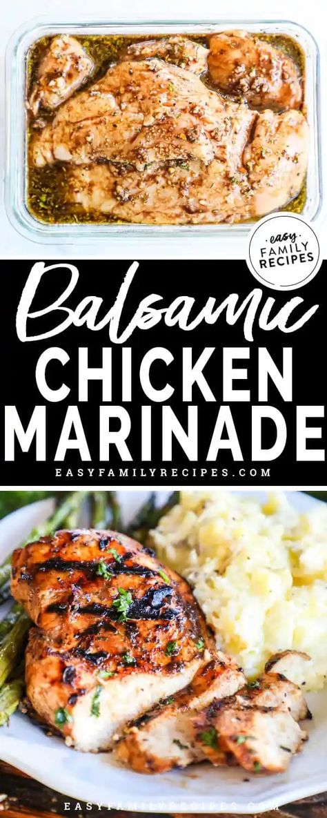 My family ALWAYS asks me to make this! The VERY BEST balsamic chicken marinade. This chicken marinade makes perfectly tender and juicy grilled chicken every time! Plus the recipe is gluten free, dairy free, AND low carb! #glutenfree #dairyfree #lowcarb Balsamic Chicken Marinade, Balsamic Chicken Marinades, Juicy Grilled Chicken, Easy Chicken Marinade, Chicken Marinade Recipes, Low Carb Low Fat Recipes, Boiled Egg Diet Plan, Chicken Marinade, Best Low Carb Recipes