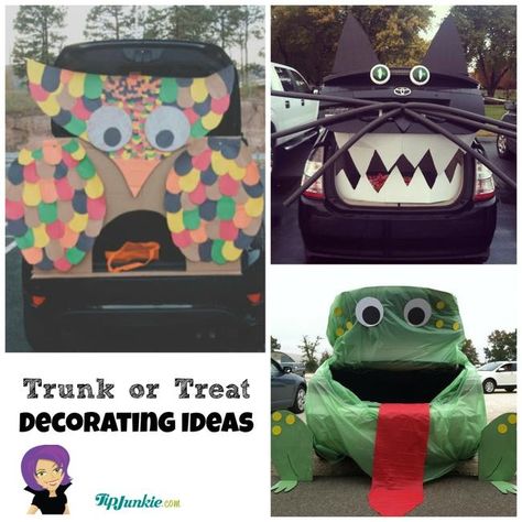 Trunk or Treat Decorating Ideas Trunk Or Treat Simple, Trunk Or Treat Decorating Ideas, Trunk Or Treat Ideas, Animal Themes, Harvest Party, Fall Fest, Stylish Kids Outfits, Halloween Crafts Decorations, Parade Float