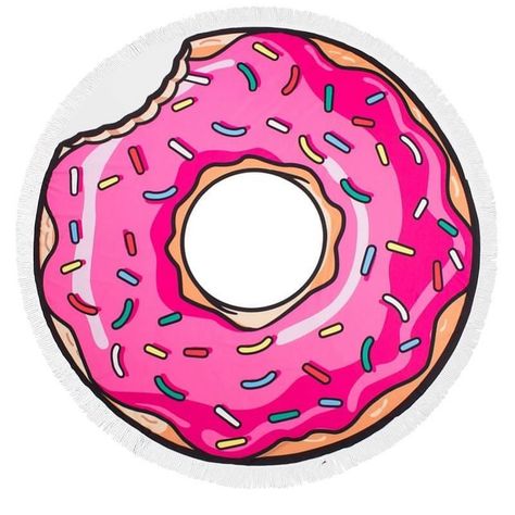 Que tu día sea tan fresco y divertido como está toalla en forma de dona de fresa. Toalla (Disponible por pedido) #round #towel #toalla #beach Strawberry Doughnut, Donut Art, Pink Donut, Sprinkle Donut, Round Towel, Alfabet Letters, Pink Donuts, Donut Party, Cotton Beach Towel