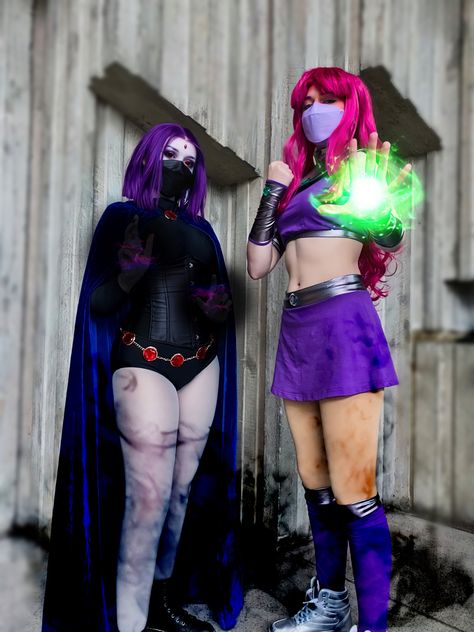 Raven Star Fire Costumes, Raven And Starfire Cosplay, Starfire Costume, Starfire Cosplay, Starfire Dc, Fire Costume, Star Fire, Cosplay Inspo, Costume Ideas