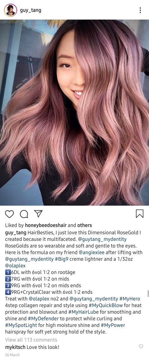 Black To Rose Gold Hair, Rose Mauve Hair, Brown Hair With Rose Gold Peekaboo, Rose Gold Ash Brown Hair, Makeup For Rose Gold Hair, Brunette To Rose Gold Hair, Rose Gold Shadow Root, Chocolate Rose Gold Hair Balayage, Dusty Rose Hair Brunette