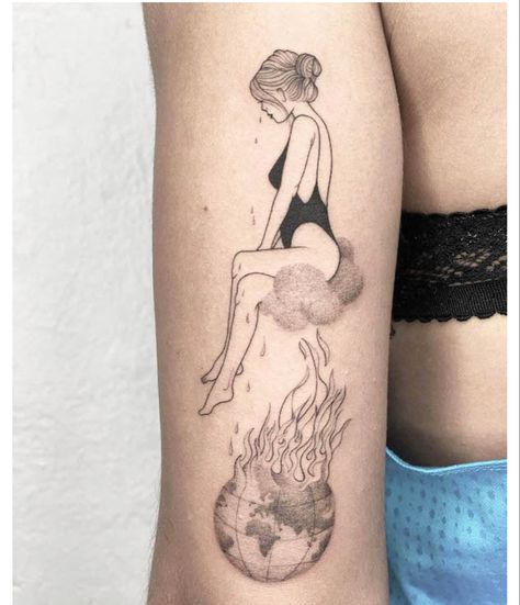 Fire Goddess Tattoo, World On Fire Tattoo, Badass Tattoos For Women, Empowerment Tattoo, Beautiful Back Tattoos, Fantasy Tattoo, Abstract Tattoo Ideas, Empowering Tattoos, Evil Eye Tattoo