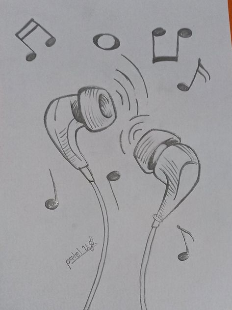 Music In Art, Piano Drawing Aesthetic, Cute Easy Art Ideas, Music Related Drawings, Tangan Barcode, Guitar Art Drawing, Music Drawings Doodles, Music Sketches, Cute Easy Drawings Sketches