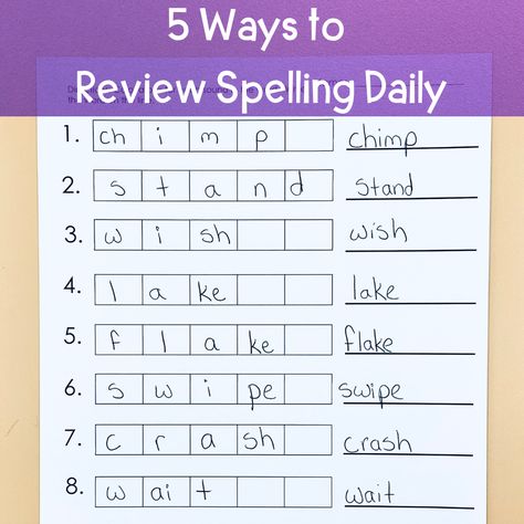 We know we need to review spelling daily, and routine is necessary for our kiddos.  Yet sometimes, routine can also bore our kiddos.  So how do we incorporate Sor Spelling Activities, Spelling Words Practice Activities, Spelling Activities Kindergarten, Science Of Reading Spelling Activities, Weekly Spelling Routine, Spelling Word Practice Activities, Spelling Test Practice, Phonic Charts, Fun Spelling Activities