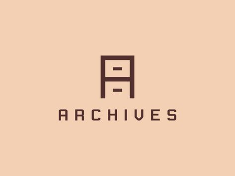 'A' for Archive + A Filing Cabinet & custom typography! Minimal Logos Typography, Minimal Logos Inspiration, Minimal Logo Branding, Logos Photography, Minimal Logos, Logos Vintage, Web Design Mobile, Clever Logo, Logo Minimal