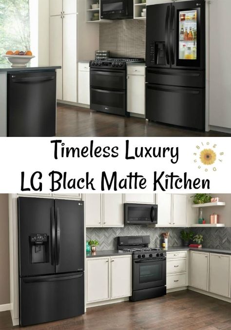 Matte Kitchen Appliances, Black Matte Kitchen, Decorate Cubicle, Matte Kitchen, Decorate Cubicle At Work, Ad Kitchen, Modern Grey Kitchen, Black Appliances Kitchen, Kitchen Appliance Storage