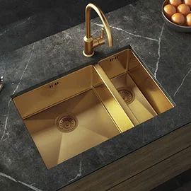 Undermount Kitchen Sinks | Under Counter Sinks | Victorian Plumbing Gold Kitchen Sink, Kitchen 2022, Sinks Kitchen Stainless, Sink Sizes, New Kitchen Ideas, Sink Ideas, New House Kitchen, Steel Kitchen Sink, Kitchen Mixer Taps