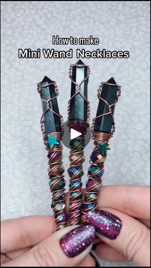 1.8K views · 2.1K reactions | How to make crystal point mini wand necklaces. These are so fun to make and the design possibilities are endless! Find these necklaces at my etsy!
.
.
.
 #wands #witchyvibes #witchy #halloweendiy #halloweencrafts #diyjewelry #wirewrapping #jewelrymaking | TheBohoBeachBum Diy Witchy Jewelry, Wired Jewelry, Sales Ideas, Crystal Work, How To Make Crystals, Wire Wrapping Diy, Witchy Stuff, Witchy Jewelry, Wire Wrapping Crystals