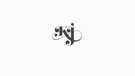 KJ logo by Patryk Hardziej Patryk Hardziej, Photography Branding Design, Doodle Art Letters, Wedding Logo Monogram, Wedding Logo Design, Initial Tattoo, Logo Creation, Initials Logo, Letter Logo Design