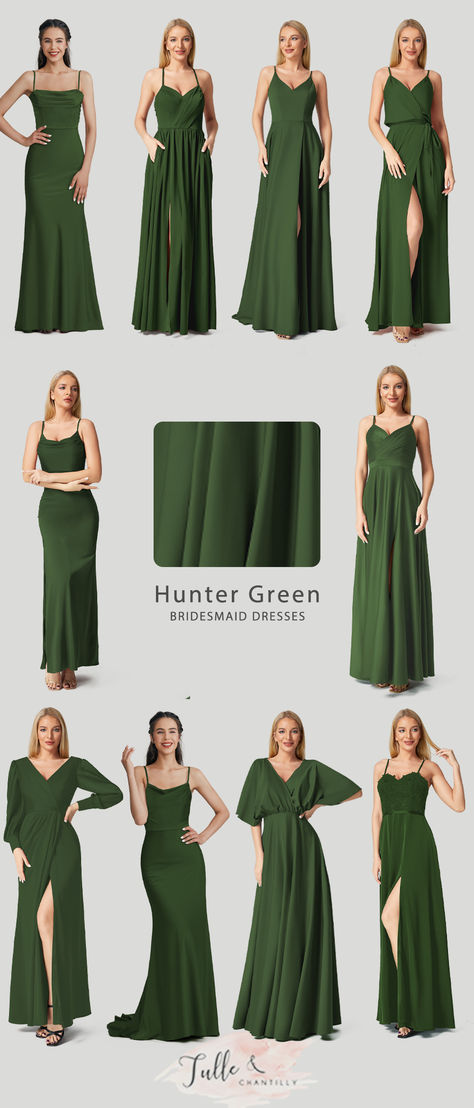 Elevate your wedding with the timeless allure of hunter green bridesmaid dresses that not only radiate elegance but also promote sustainability. Our champagne gowns are more than just beautiful; they are crafted with eco-consciousness in mind, ensuring that your bridesmaids can wear them on various occasions beyond the wedding day. Embrace a hue that symbolizes celebration and unity while also contributing to a more sustainable future. Hunter Green Bridesmaid Dresses, Hunter Green Bridesmaid, Hunter Green Bridesmaid Dress, Champagne Gown, Bridesmaid Ideas, Sustainable Wedding, Green Bridesmaid, Green Bridesmaid Dresses, Sustainable Future