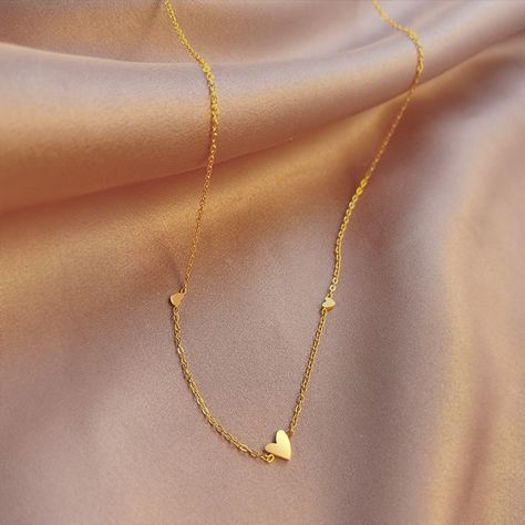 Faster shipping. Better service Mini Heart Necklace, Female Clavicle, Summer Necklaces, Titanium Jewelry, Neck Jewellery, Gold Heart Necklace, Summer Necklace, Heart Shape Pendant, Mini Heart