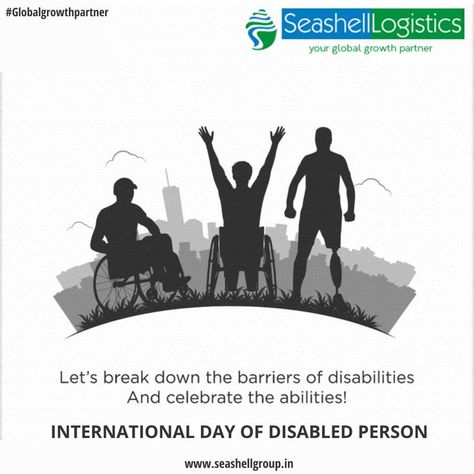 This #InternationalDayofPersonswithDisabilities, let’s build an inclusive world for all, especially the physically and mentally disabled. 
#WorldDisabilityDay #SeashellLogistics #Globalgrowthpartner Disabilities Poster, Person With Disabilities, National Days, World Days, International Day, Let It Be, Celebrities