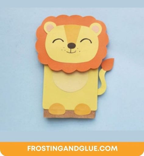 Paper Bag Lion Puppet | Fun Family Crafts Lion Paper Bag Puppet, Paper Bag Puppets For Kids, Puppet Paper Bag, Ninja Turtle Crafts, Lion Puppet, Puppet Paper, How To Make A Paper Bag, Diy Paper Bag, Turtle Crafts