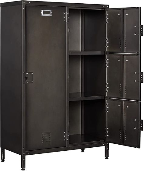 Amazon.com: BYNSOE Metal Locker Storage Cabinet, 55.11” Employees Locker Wardrobe Industrial Steel Storage Cabinet with Hanging Rod Bar, Shelves and 4 Lockable Doors for Home, School, Office, Gym : Home & Kitchen Locker Wardrobe, Basement Foundation, Home Office/gym, Wardrobe Storage Cabinet, Steel Wardrobe, Employee Lockers, Industrial Storage Cabinets, Metal Storage Cabinet, Home Lockers