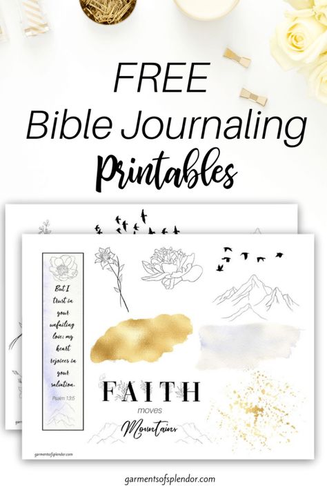 Download this FREE "Faith Moves Mountains" Bible journaling printable for your prayer journal or Bible journaling Bible! #biblestudy #bibleart  #biblejournaling #prayers #freeprintables Bible Journal Printables, Free Bible Journaling Printables, Journaling Printables, Bible Journaling Printables, Faith Moves Mountains, Bible Journaling For Beginners, Bible Journaling Supplies, Bible Study Printables, Personal Bible Study