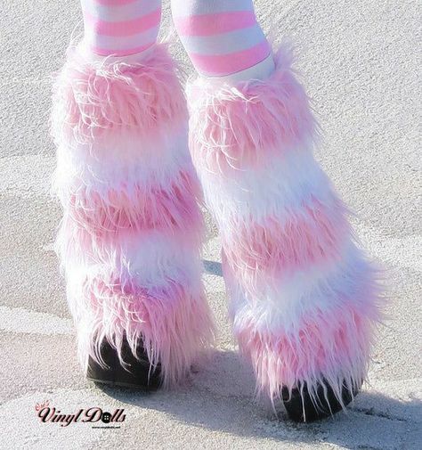 Leg Warmer, Black Hot Pink, White Faux Fur, Kawaii Clothes, Burning Man, Pink Candy, Dream Clothes, Kawaii Fashion, Colorful Fashion